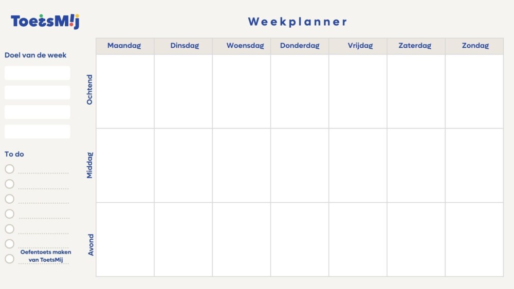 Beige Minimalist Weekly Planner Calendar